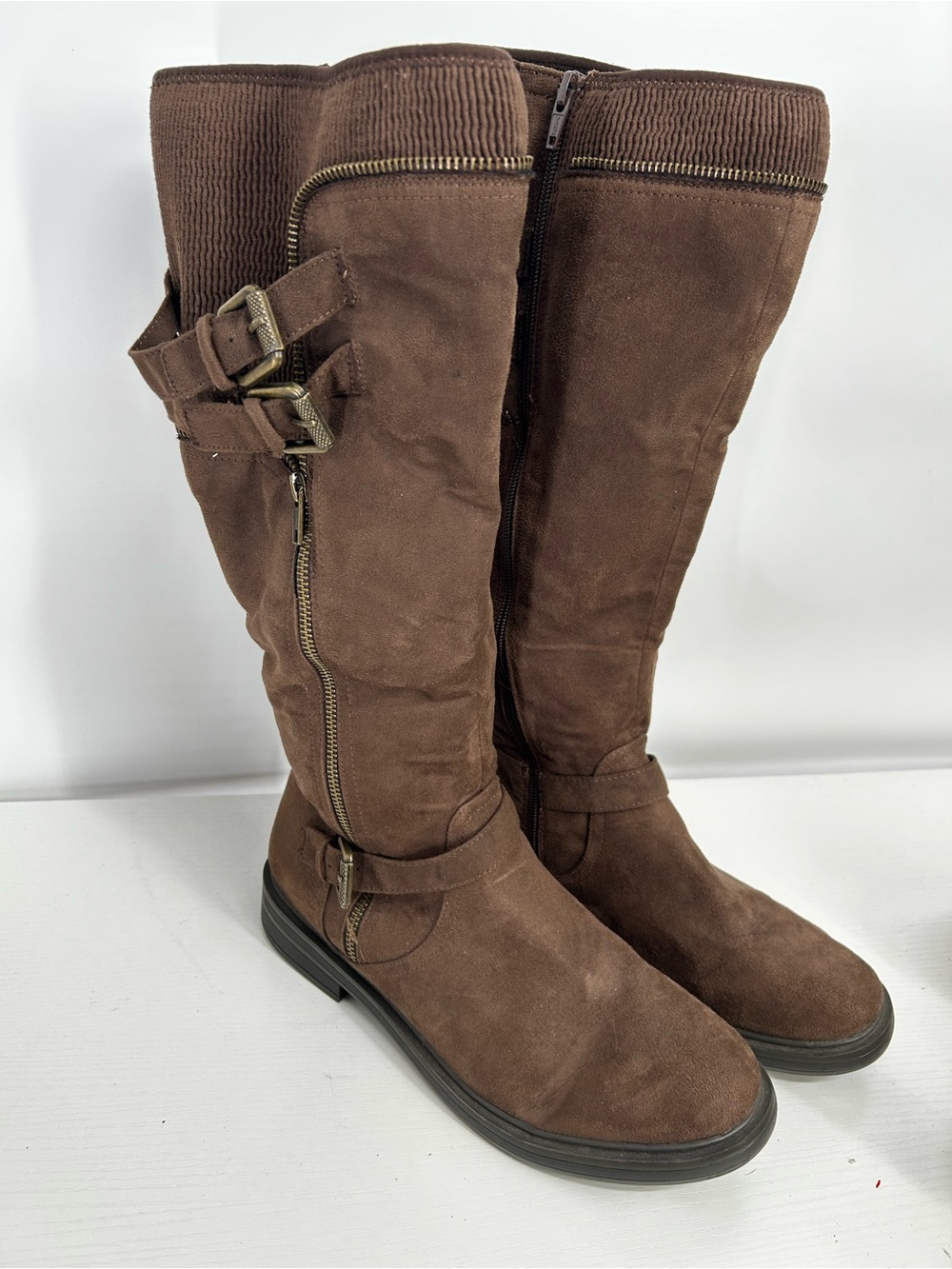White Mountain Boots Womens 11M-WCMazed Tall Riding Knee-Hi Brown Casual Comfort